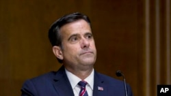 Rep. John Ratcliff testifies before a Senate Intelligence Committee nomination hearing on Capitol Hill in Washington, May 5, 2020. The panel is considering Ratcliffe's nomination for director of national intelligence. 