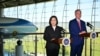 US Speaker of the House Kevin McCarthy (R) and Taiwanese President Tsai Ing-wen speak to the press after a bipartisan meeting at the Ronald Reagan Presidential Library in Simi Valley, California, Apr. 5, 2023. 