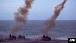 台湾军队在年度汉光演习中进行反登陆操演。(2023年7月27日)