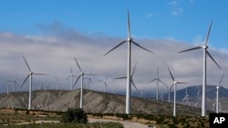 FILE - Wind turbines operate on March 7, 2024, in Palm Springs, Calif. 