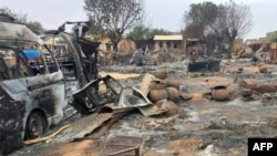 FILE - Destruction is seen across a livestock market area in El Fasher, the capital of Sudan's North Darfur state, Sept. 1, 2023.