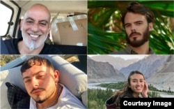 گروگان‌های نجات یافته نوآ آرگامانی [پایین راست]، آلموگ مایر جان [پایین سمت چپ]، آندری کوزلوف [بالا سمت راست] و شلومی زیو [بالا سمت چپ]