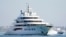 FILE - The superyacht Amadea sails into the San Diego Bay on June 27, 2022. The $325 million superyacht was seized by the United States from a sanctioned Russian oligarch. 