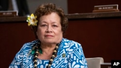 资料照片：代表美属萨摩亚的众议员拉德瓦根参加众议院外委会有关中国的一次听证会。(2023年2月28日)