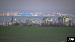A photo shows a partial view of Tiraspol (background), in the Transnistria breakaway region, and Bender (midground), in Moldova, March 1, 2024.