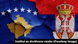 Ilustracija - zastave Srbije i Kosova (foto: Institut za društvene nauke) 