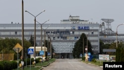 A view shows a building of the Zaporizhzhia Nuclear Power Plant amid Russia's invasion of Ukraine, outside the Russian-controlled city of Enerhodar, in Ukraine's Zaporizhzhia region, Aug. 22, 2022.