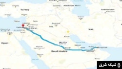 بخشی از مسیر راه‌آهن خلیج فارس روی نقشه