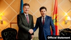 Specijalni predstavnik EU za dijalog Beograda i Prištine Miroslav Lajčak sa crnogorskim premijerom Dritanom Abazovićem (Foto: rtcg.me, gov.me)