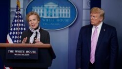 Predsednik Tramp i doktorka Debra Birks, koordinatorka Bele kuće za borbu protiv koronavirusa (arhivski snimak)