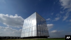 Last Energy's demonstration unit that contains a prototype reactor, is shown, Jan. 17, 2023, in Brookshire, Texas.