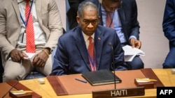 Haiti's ambassador to the U.N. Antonio Rodrigue attends a United Nations security council meeting on Haiti at U.N. Headquarters in New York City on Jan. 24, 2023. 