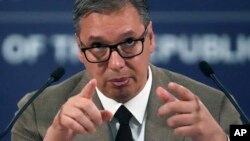 Arhiva - Predsednik Srbije Aleksandar Vučić tokom konferencije za štampu u Beogradu, 29. juna 2022.