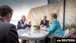 US President Joe Biden attends the G-7 summit in Carbis Bay, Cornwall, on June 11, 2021.