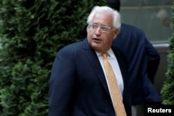 FILE - Attorney David Friedman arrives at a private fundraiser for then-Republican presidential candidate Donald Trump in the Manhattan borough of New York City, June 21, 2016. Friedman is U.S. President Donald Trump's designated Ambassador to Israel.
