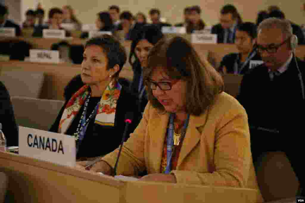 نماینده کانادا در حمایت از گزارش شهید سخن گفت.