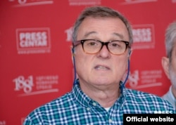 Aleksandar Jinker, predsednik Jevrejske opštine Beograd, na konferenciji za štampu u Pres centru UNS-a, u Beogradu, 19. marta 2019. (Foto: Pres centar UNS)