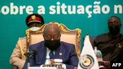 FILE - President of Ghana Nana Akufo-Addo chairs the ECOWAS Extraordinary Summit on the Situation in Mali, in Accra, May 30, 2021.