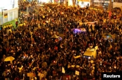 Colombian teachers protest, demanding better salaries and working conditions, in Bogota, Colombia, June 13, 2017.