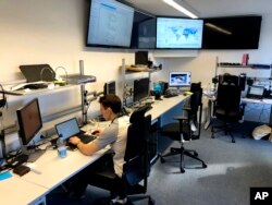 A view of the Space Debris Room of the European Space Agency ESA in Darmstadt, Germany, March 29, 2018.