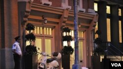 Rumah townhouse mewah di kawasan Tribeca, Manhattan di mana Dominique Strauss-Khan menjalani tahanan rumah (26/5).