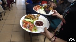 The meal deal at El Puente de Oro comes with a bottle of water.