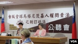 台版人权问责法公听会2021年3月30日在台湾立法院举行（美国之音张永泰拍摄）