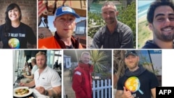 Footgrafije stradalih humanitarnih radnika iz Svjetske centralne kuhinje (Foto: WORLD CENTRAL KITCHEN / AFP) / 