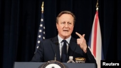 Šef britanske diplomatije Dejvid Kameron na konferenciji za novinare u Vašingtonu, 9. aprila 2024. (Foto: Rojters/Michael A. McCoy)