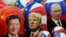 FILE - Traditional Russian wooden dolls depicting China's President Xi Jinping, U.S. President-elect Donald Trump and Russian President Vladimir Putin are displayed for sale at a souvenir shop in St. Petersburg, Russia, Nov. 21, 2024. 
