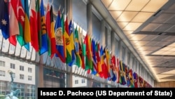 美国国务院杜鲁门大楼的大厅。 (资料照片)