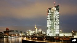 FILE - The new headquarters of the European Central Bank in Frankfurt, Germany, Nov.17, 2014.