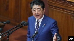 时任日本首相的安倍晋三(美联社2020年1月20日)