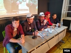 Konferencija za štampu Partije ujedinjenih fantoma, u Beogradu, 1. oktobra 2019.