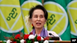FILE - Myanmar's then-leader Aung San Suu Kyi in Naypyidaw, Myanmar, Jan. 28, 2020. Myanmar’s military says Suu Kyi has been moved from prison to house arrest as health measure due to a heat wave.
