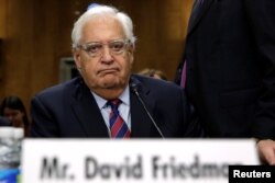 David Friedman testifies before a Senate Foreign Relations Committee hearing on his nomination to be U.S. ambassador to Israel, on Capitol Hill in Washington, Feb, 16, 2017..