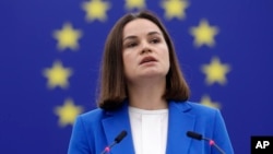 سوتلانا تیخانوفسکایا، رهبر تبعیدی مخالفان رهبر بلاروس. آرشیو