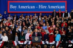 President Donald Trump speaks at the American Center for Mobility in Ypsilanti Township, Michigan, March 15, 2017.