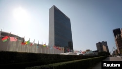 نمایی از ساختمان سازمان ملل متحد در نیویورک