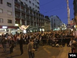 Protesni skup "Jedan od pet miliona" po 42. put održan je u Beogradu, 21. septembra 2019. (Foto: Aleksandra Nenadović, VoA).