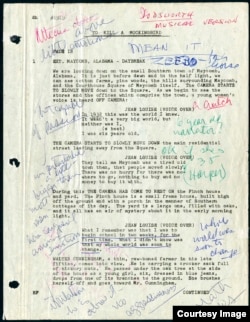 A page from the script for "To Kill a Mockingbird" (1962) annotated by Gregory Peck from the Gregory Peck Papers, courtesy of the Margaret Herrick Library. The museum will look at the past, present and future of the movie industry.