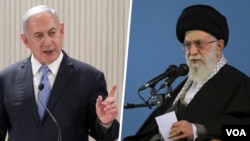 علی خامنه‌ای رهبر جمهوری اسلامی و بنیامین نتانیاهو نخست‌وزیر اسرائیل