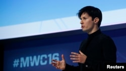FILE - Pavel Durov delivers a keynote speech during the Mobile World Congress in Barcelona, Feb. 23, 2016. Durov was detained at Le Bourget airport outside Paris on Aug. 24 and then charged with violations related to the messaging app.