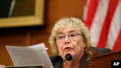 FILE - Rep. Zoe Lofgren, D-Calif., is pictured during a committee hearing on Capitol Hill in Washington, July 24, 2019. Lofgren was the chief sponsor of a bill approved Oct. 23 to better protect the country's elections from foreign interference. 