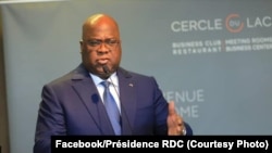 Président Félix Tshisekedi na bokutani na Fédération ya ba entreprises Belges, na Bruxelles, 20 septembre 2019. (Facebook/Présidence RDC)