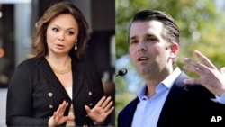 Natalia Veselnitskaya (L) and Donald Trump Jr.