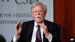 FILE - Former national security adviser John Bolton speaks at the Center for Strategic and International Studies in Washington, Sept. 30,2019.