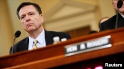 FILE: FBI Director James Comey testifies before the House Intelligence Committee hearing into alleged Russian meddling in the 2016 U.S. election, on Capitol Hill in Washington.