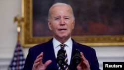 FILE - U.S. President Biden delivers remarks urging Congress to pass the Emergency National Security Supplemental Appropriations Act, in Washington, U.S., February 6, 2024. (REUTERS/Evelyn Hockstein/File Photo)

