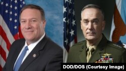 Menteri Luar Negeri Amerika Mike Pompeo (kiri) dan Ketua Gabungan Kepala Staf AS, Jenderal Joseph Dunford akan berkunjung ke Pakistan. 